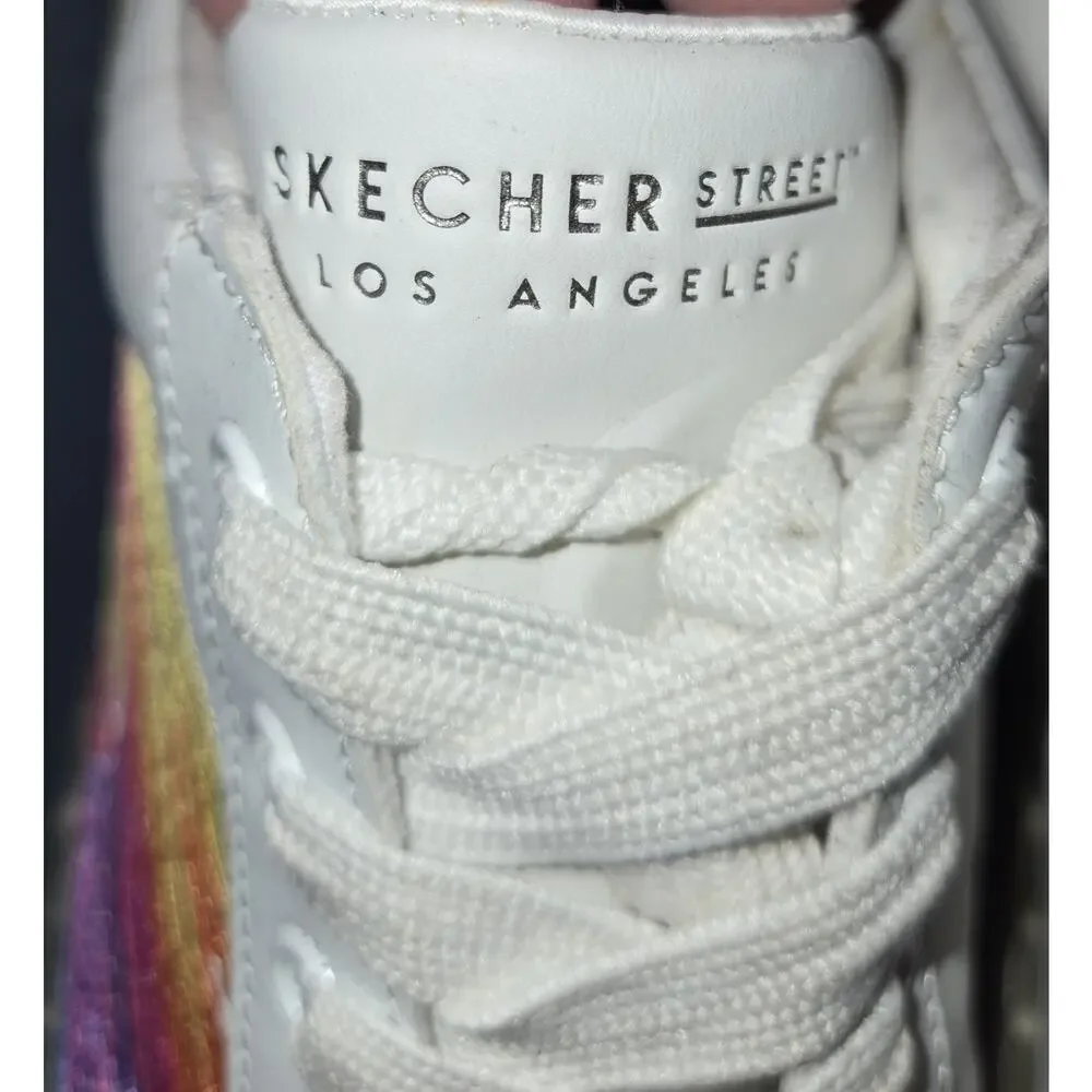 Skechers Rise Fit Womens 9 Street Los Angeles Sneakers 73592 White Multicolor